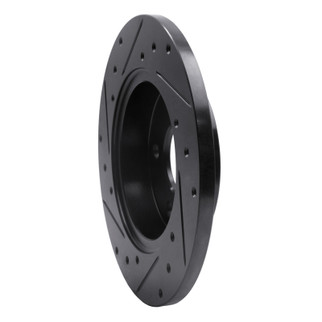 R1 04-12 Chevrolet Malibu Rear Right Drilled & Slotted Black Brake Rotor