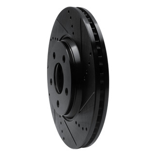 R1 04-12 Chevrolet Cobalt Front Right Drilled & Slotted Black Brake Rotor
