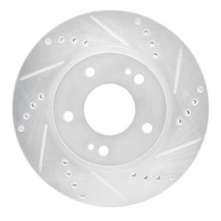R1 00-24 Chrysler SEBRING Front Right Drilled & Slotted Silver Brake Rotor