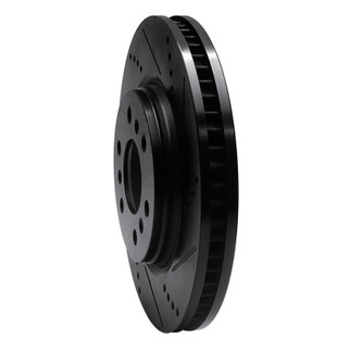 R1 06-09 Buick Terraza Front Right Drilled & Slotted Black Brake Rotor