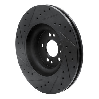 R1 06-12 Mercedes-Benz R350 Front Right Drilled & Slotted Black Brake Rotor