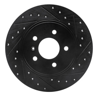 R1 05-05 Buick Terraza Rear Right Drilled & Slotted Black Brake Rotor