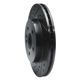 R1 98-05 Mercedes-Benz ML320 Front Left Drilled & Slotted Black Brake Rotor