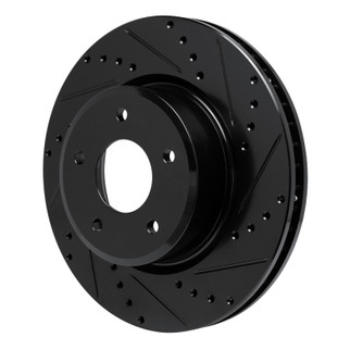 R1 05-06 Pontiac GTO Front Right Drilled & Slotted Black Brake Rotor