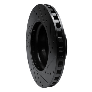 R1 05-06 Pontiac GTO Front Left Drilled & Slotted Black Brake Rotor