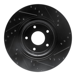 R1 05-06 Pontiac GTO Front Left Drilled & Slotted Black Brake Rotor