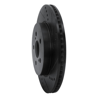 R1 19-25 Toyota Corolla (Mexico) Front Right Drilled & Slotted Black Brake Rotor