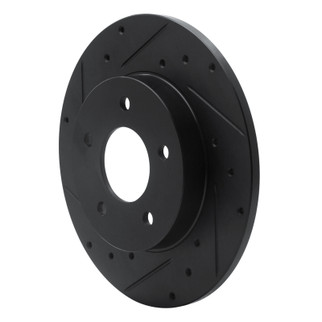 R1 92-05 Buick LeSabre Rear Left Drilled & Slotted Black Brake Rotor