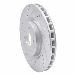 R1 03-08 Infiniti G35 Front Left Drilled & Slotted Silver Brake Rotor