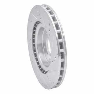 R1 03-08 Infiniti G35 Front Left Drilled & Slotted Silver Brake Rotor