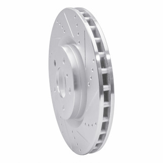 R1 03-08 Infiniti G35 Front Right Drilled & Slotted Silver Brake Rotor