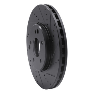 R1 96-11 Chrysler Crossfire Front Right Drilled & Slotted Black Brake Rotor