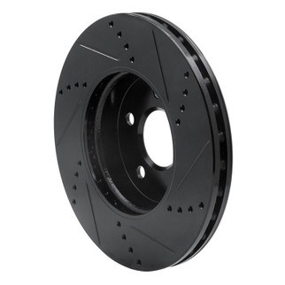 R1 03-09 Mercedes-Benz E320 Front Left Drilled & Slotted Black Brake Rotor