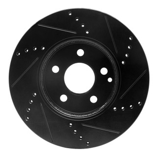 R1 03-09 Mercedes-Benz E320 Front Left Drilled & Slotted Black Brake Rotor
