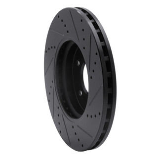R1 96-11 Chrysler Crossfire Front Left Drilled & Slotted Black Brake Rotor