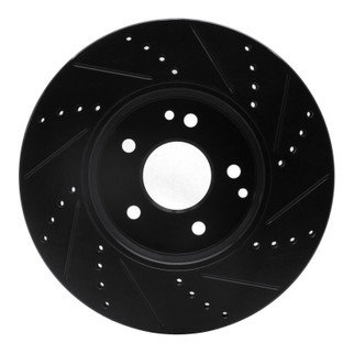 R1 96-11 Chrysler Crossfire Front Left Drilled & Slotted Black Brake Rotor