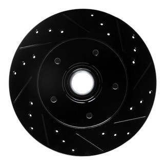 R1 91-96 Buick Roadmaster Front Right Drilled & Slotted Black Brake Rotor