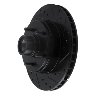 R1 91-96 Buick Roadmaster Front Right Drilled & Slotted Black Brake Rotor