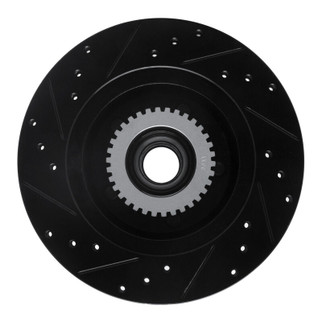R1 91-96 Buick Roadmaster Front Right Drilled & Slotted Black Brake Rotor