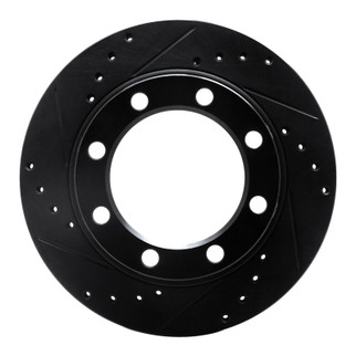 R1 71-91 Chevrolet C30 Pickup Front Left Drilled & Slotted Black Brake Rotor