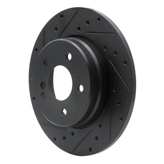 R1 98-03 Mercedes-Benz E320 Rear Left Drilled & Slotted Black Brake Rotor