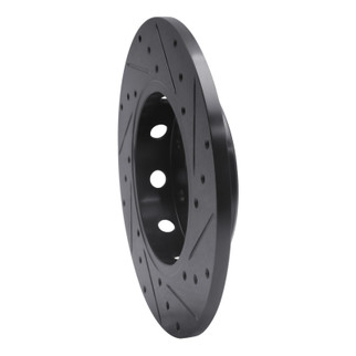 R1 97-98 Mercedes-Benz C230 Front Left Drilled & Slotted Black Brake Rotor