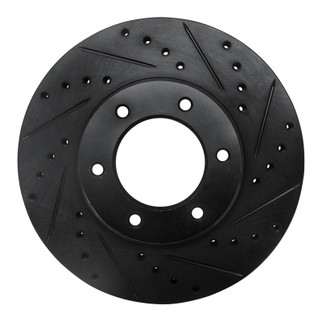 R1 93-98 Toyota T100 Front Right Drilled & Slotted Black Brake Rotor