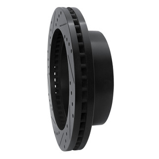R1 11-25 Chevrolet Silverado 3500 HD Front Right Drilled & Slotted Black Brake Rotor