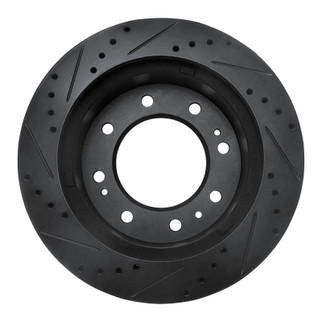 R1 11-25 Chevrolet Silverado 3500 HD Front Right Drilled & Slotted Black Brake Rotor