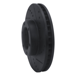 R1 89-93 Toyota Pickup Front Right Drilled & Slotted Black Brake Rotor