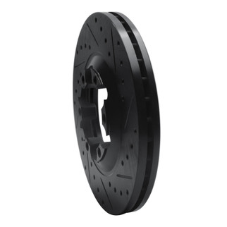 R1 04-08 Chevrolet Colorado Front Right Drilled & Slotted Black Brake Rotor