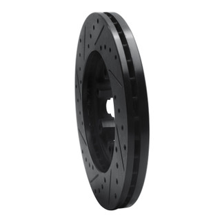 R1 04-08 Chevrolet Colorado Front Right Drilled & Slotted Black Brake Rotor
