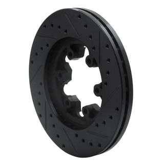 R1 04-08 Chevrolet Colorado Front Left Drilled & Slotted Black Brake Rotor