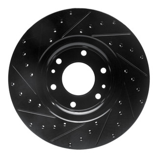 R1 02-09 Buick Rainier Front Right Drilled & Slotted Black Brake Rotor