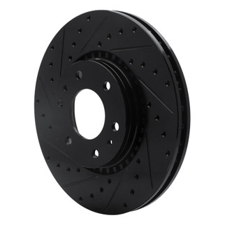 R1 02-09 Buick Rainier Front Left Drilled & Slotted Black Brake Rotor