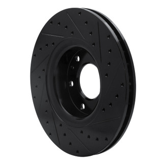 R1 02-09 Buick Rainier Front Left Drilled & Slotted Black Brake Rotor
