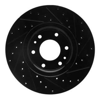 R1 02-09 Buick Rainier Front Left Drilled & Slotted Black Brake Rotor