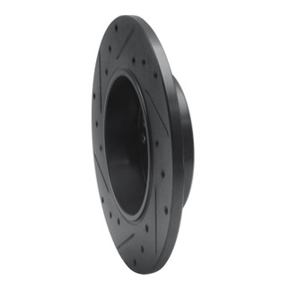 R1 83-89 Mercedes-Benz 190E Front Right Drilled & Slotted Black Brake Rotor