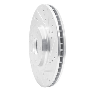 R1 03-05 Nissan Maxima Front Right Drilled & Slotted Silver Brake Rotor