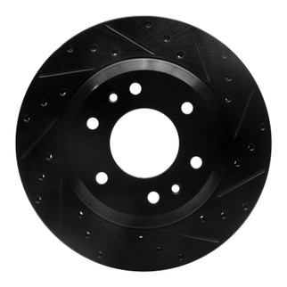 R1 02-05 Buick Rainier Front Right Drilled & Slotted Black Brake Rotor