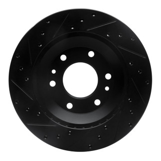 R1 02-05 Buick Rainier Front Right Drilled & Slotted Black Brake Rotor