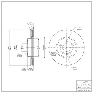 DFC 13-25 Cadillac CT4 Front Brake Rotor