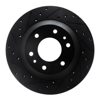 R1 02-05 Buick Rainier Front Left Drilled & Slotted Black Brake Rotor