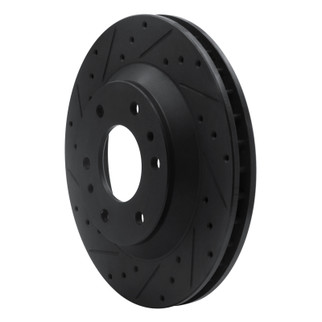 R1 02-05 Buick Rainier Front Left Drilled & Slotted Black Brake Rotor