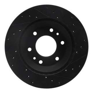 R1 02-05 Buick Rainier Front Left Drilled & Slotted Black Brake Rotor