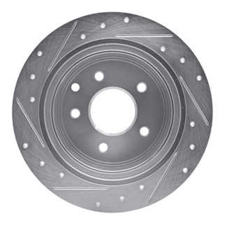 R1 02-25 Nissan Maxima Rear Right Drilled & Slotted Silver Brake Rotor
