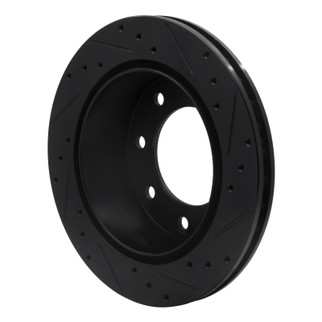R1 99-25 Chevrolet Silverado 1500 Rear Left Drilled & Slotted Black Brake Rotor