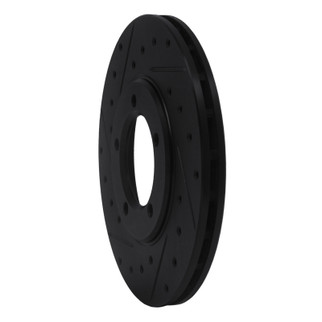 R1 79-83 Toyota Pickup Front Left Drilled & Slotted Black Brake Rotor