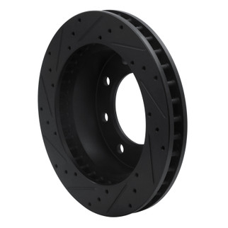 R1 99-20 Cadillac DeVille Front Right Drilled & Slotted Black Brake Rotor