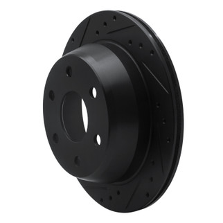 R1 99-07 Chevrolet AVALANCHE 1500 Rear Left Drilled & Slotted Black Brake Rotor